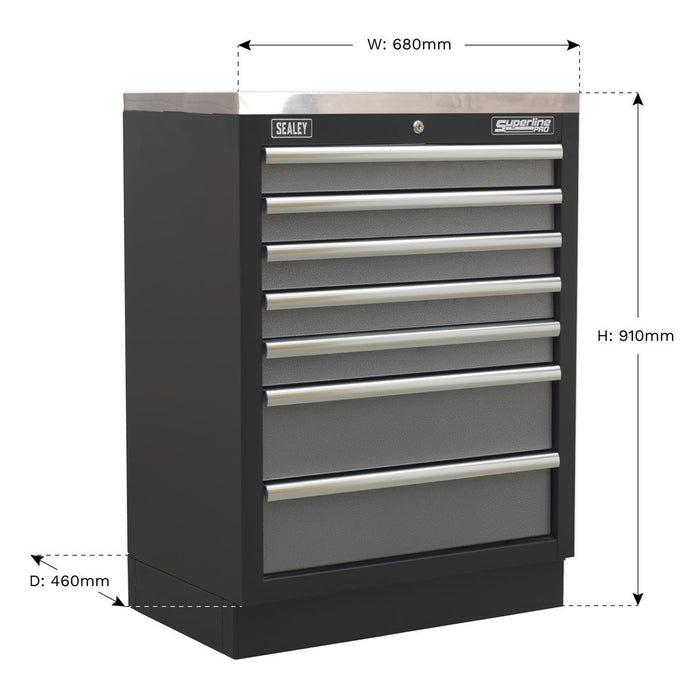 Sealey Modular 7 Drawer Cabinet 680mm APMS62 Sealey - Dynamic Drive