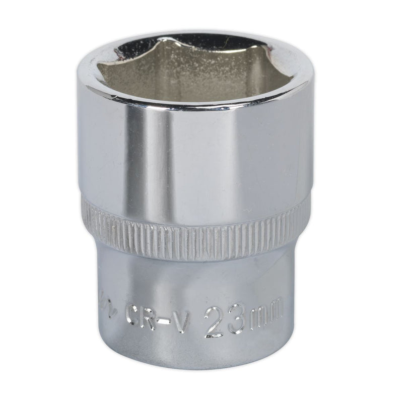 Sealey WallDrive Socket 23mm 1/2"Sq Drive Fully Polished SP1223 Sealey - Dynamic Drive
