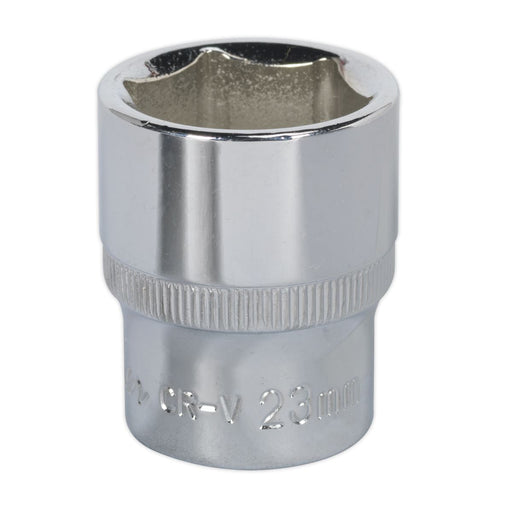 Sealey WallDrive Socket 23mm 1/2"Sq Drive Fully Polished SP1223 Sealey - Dynamic Drive