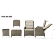 Dellonda Chester Rattan Wicker Outdoor Recliner Loungers & Table Set 5pc Dellonda - Dynamic Drive