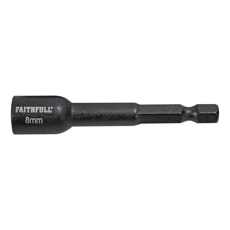 Faithfull Magnetic Impact Nut Driver 8mm x 1/4in Hex Faithfull - Dynamic Drive