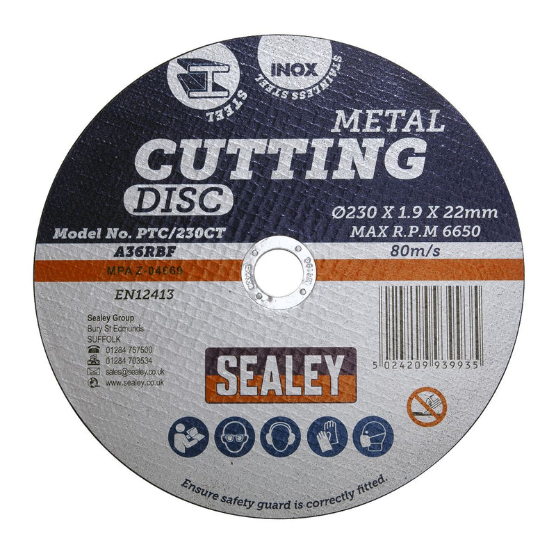 Sealey Cutting Disc230 x 2mm22mm Bore PTC/230CT Sealey - Dynamic Drive