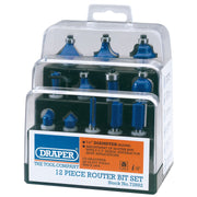 Draper TCT Router Bit Set, 1/4" (12 Piece) 72892 Draper - Dynamic Drive