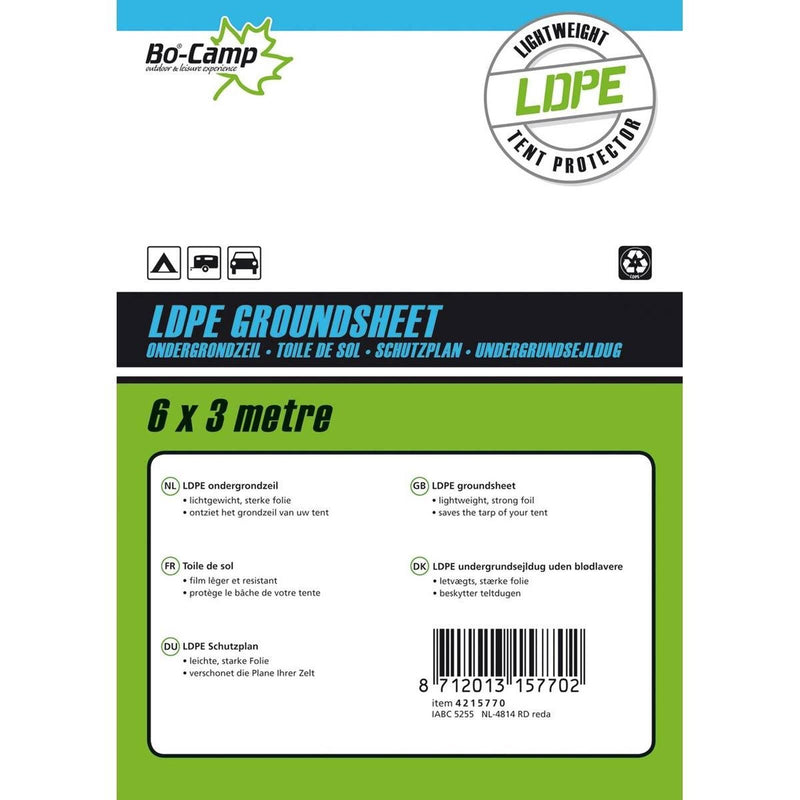 Bo-Camp Groundsheet Tarpaulin Transparent 6x3 Metres Bo-Camp - Dynamic Drive