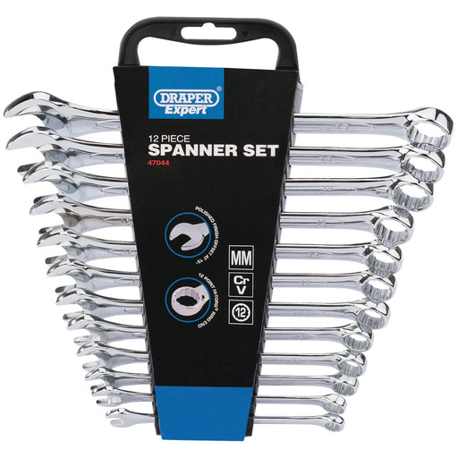 Draper Expert HI-TORQ Metric Combination Spanner Set, 8 - 19mm (12 Piece) Draper - Dynamic Drive