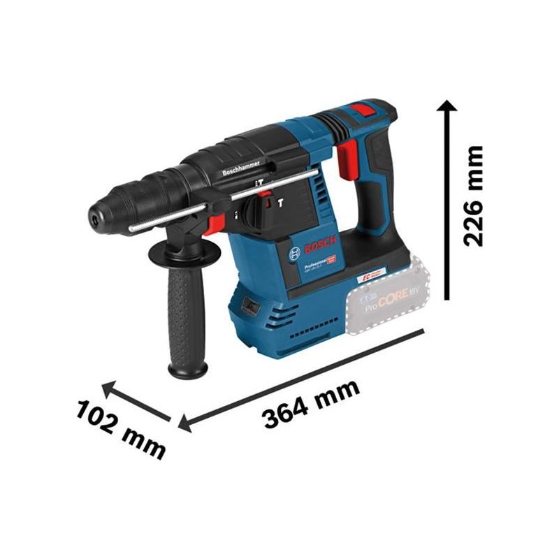Bosch GBH 18V-26F SDS-Plus Rotary Hammer 18V 2 x 5.0Ah Li-ion Bosch - Dynamic Drive
