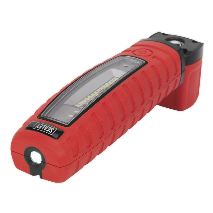 Sealey LED360R Cordless 360° 3W LED Rechargeable Inspection Lamp Red Li-ion Sealey  - Dynamic Drive