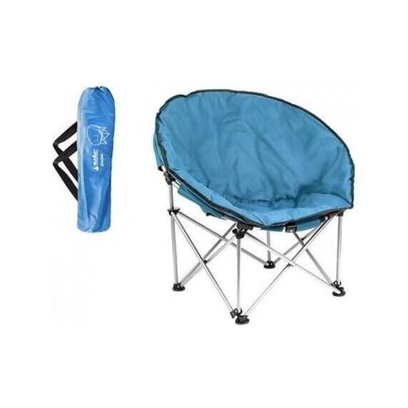Blue Adult Bucket Camping Chair Padded High Back Folding Orca Moon Chair & Bag Summit - Dynamic Drive