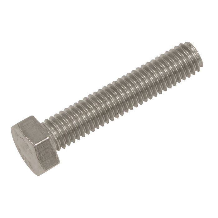 Sealey Stainless Steel Hex Head Set Screw DIN 933 - M5 X 25 A2 - Pack of 50 S525 Sealey - Dynamic Drive