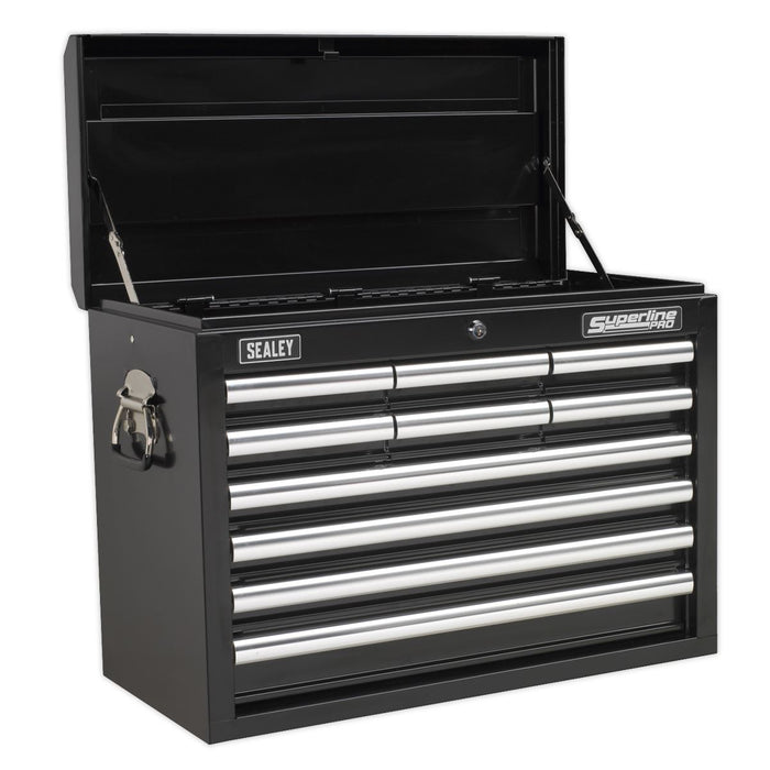 Sealey Topchest 10 Drawer with Ball-Bearing Slides Black AP33109B Sealey - Dynamic Drive