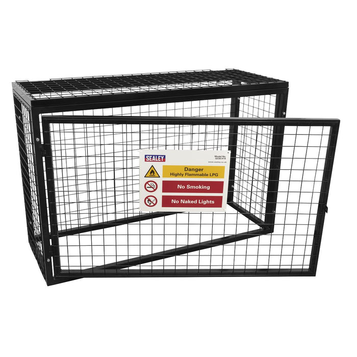 Sealey Safety Cage 4 x 19kg Gas Cylinders GCSC419 Sealey - Dynamic Drive