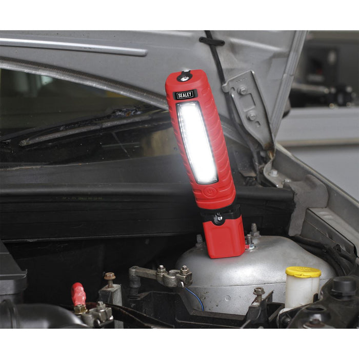 Sealey LED360R Cordless 360° 3W LED Rechargeable Inspection Lamp Red Li-ion Sealey  - Dynamic Drive