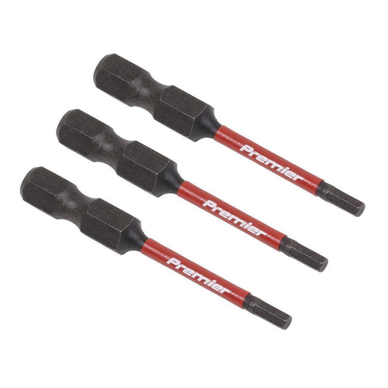 Sealey Hex 2.5mm Impact Power Tool Bits 50mm 3pc AK8235 Sealey - Dynamic Drive