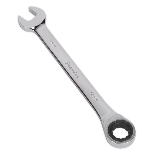 Sealey Ratchet Combination Spanner 14mm RCW14 Sealey - Dynamic Drive