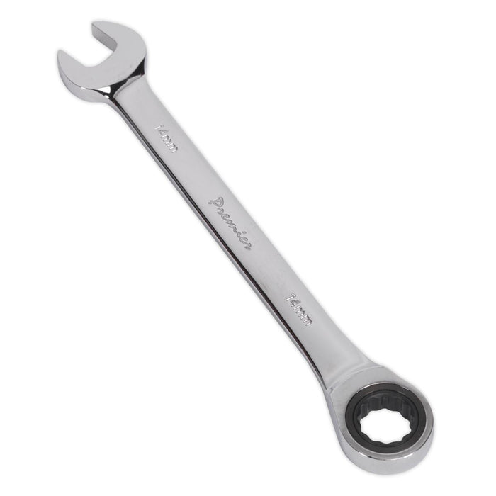 Sealey Ratchet Combination Spanner 14mm RCW14 Sealey - Dynamic Drive