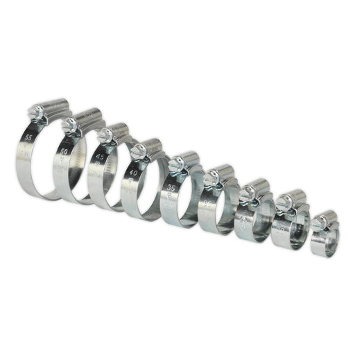 Sealey HI-GRIP Hose Clip Assortment 85pc Sizes 9.5-55mm HCJ85A Sealey  - Dynamic Drive