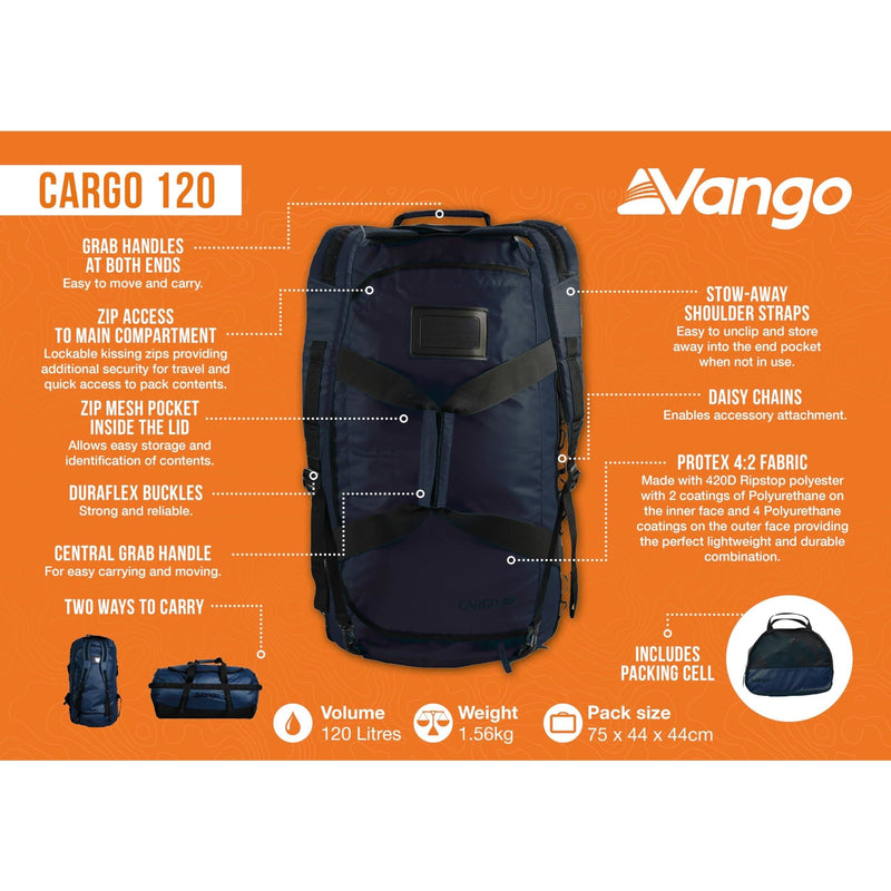 Vango Cargo 120 Rucksack Moonlit Ocean (Blue) Vango - Dynamic Drive