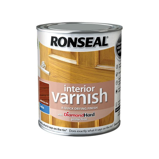 Ronseal Interior Varnish Quick Dry Satin Medium Oak 250ml Ronseal - Dynamic Drive