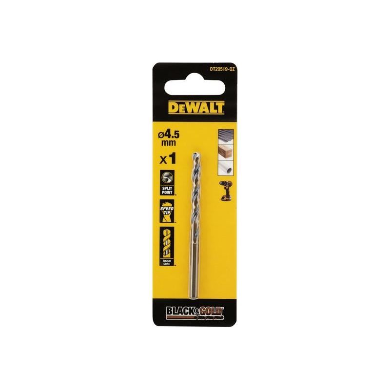 Dewalt Power Tools BLACK&GOLD HSS Drill Bit 4.5mm DeWALT Power Tools - Dynamic Drive