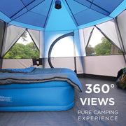 Coleman Cortes Octagon 8 Person Dome Glamping Yurt Camping Family Tent Blue Coleman - Dynamic Drive