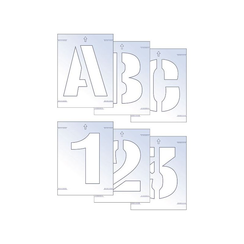 Scan Letter & Number Stencil Kit 50mm Scan - Dynamic Drive