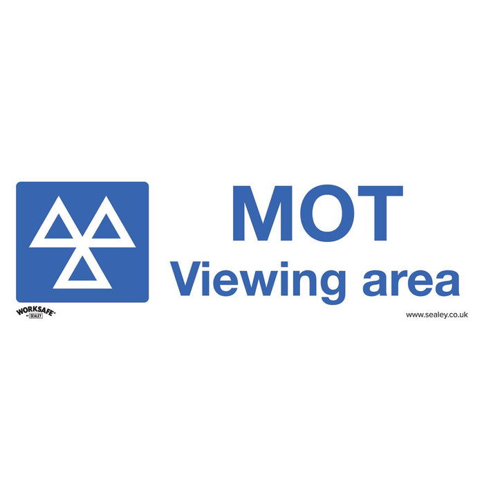 Sealey Warning Safety Sign MOT Viewing Area Self-Adhesive Vinyl Pack of 10 Sealey - Dynamic Drive