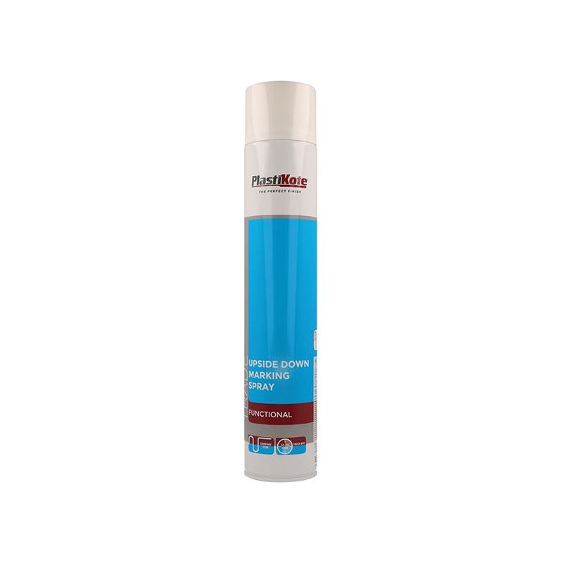 Plastikote Trade Upside Down Marking Spray Paint White 750ml PlastiKote - Dynamic Drive