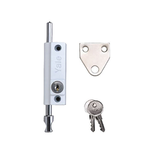 Yale Locks P124 Door Push Bolt White Finish Visi Yale Locks - Dynamic Drive