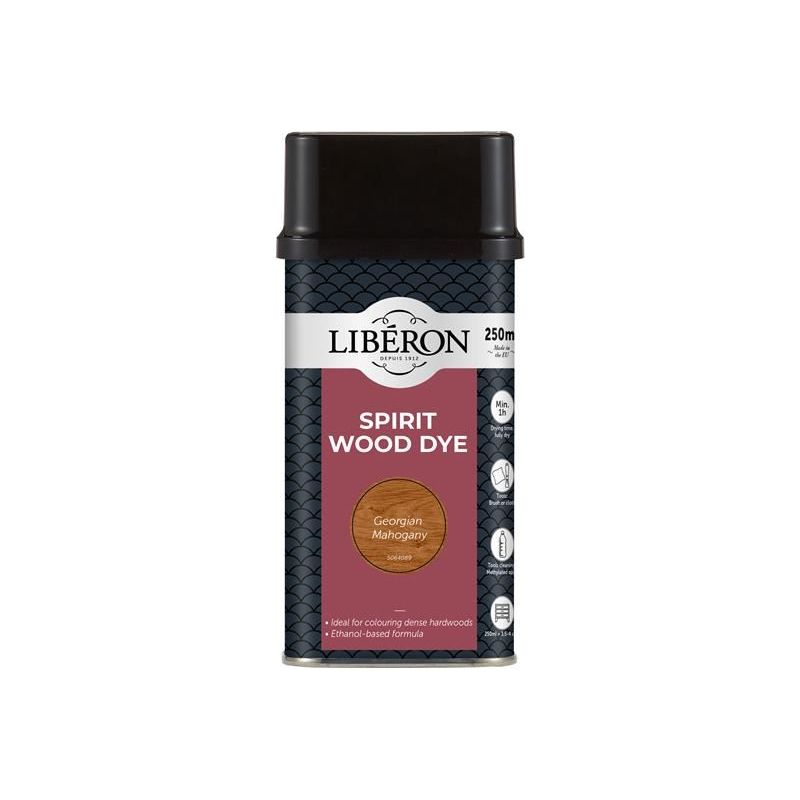 Liberon Spirit Wood Dye Georgian Mahogany 250ml Liberon - Dynamic Drive
