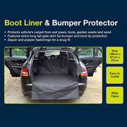 Sakura Heavy Duty Water Resistant Car Boot Liner Mat & Bumper Protector - Black Sakura  - Dynamic Drive