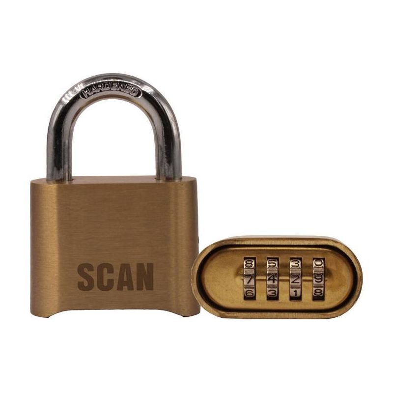 Scan Brass Combination Padlock 50mm Scan - Dynamic Drive