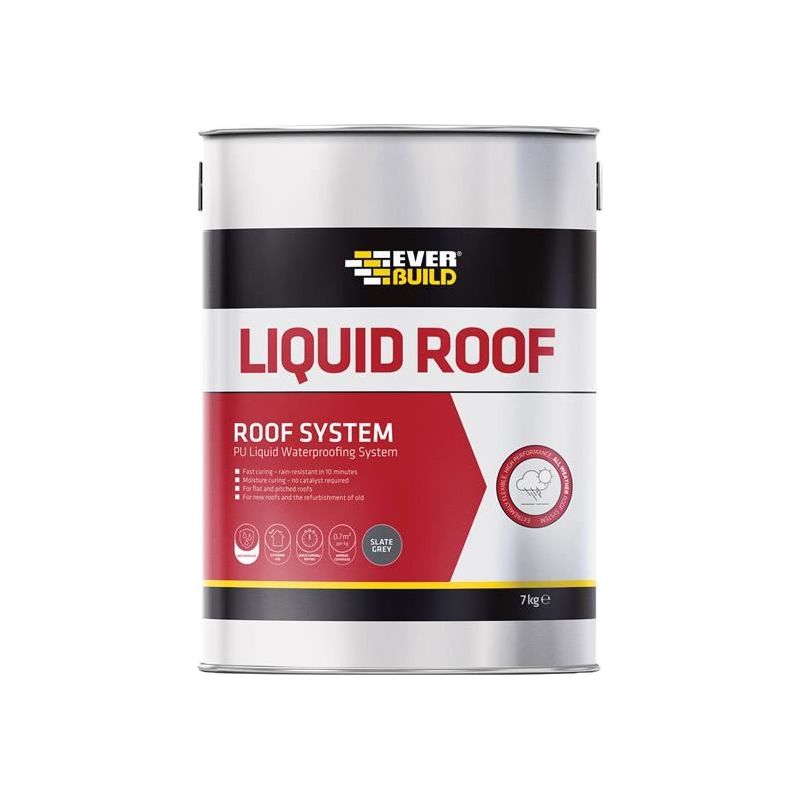 Everbuild Sika Aquaseal Liquid Roof Slate Grey 7kg Everbuild Sika - Dynamic Drive