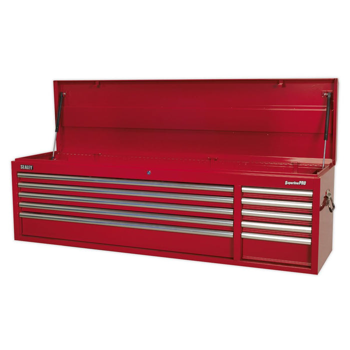 Sealey Topchest 10 Drawer with Ball-Bearing Slides Heavy-Duty Red AP6610 Sealey - Dynamic Drive