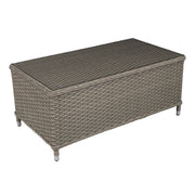 Dellonda Chester Rattan Wicker Outdoor Balcony Table with Tempered Glass Top Dellonda - Dynamic Drive