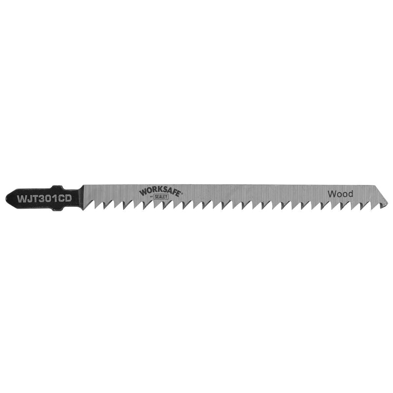 Sealey Jigsaw Blade Wood & Plastics 90mm 8tpi Pack of 5 WJT301CD Sealey - Dynamic Drive