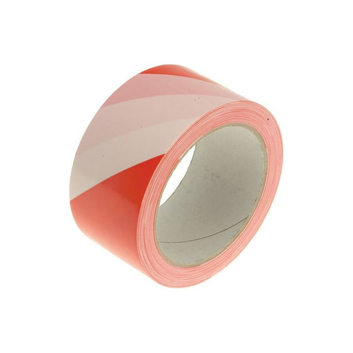 Faithfull Professional Self-Adhesive Hazard Tape Red/White 50mm x 33m Faithfull - Dynamic Drive