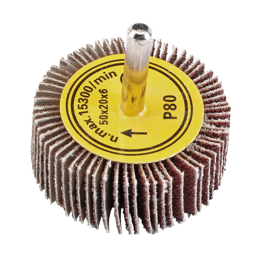 Draper Abrasive Flap Wheel, 50 x 20mm, 80 Grit 71826 Draper - Dynamic Drive