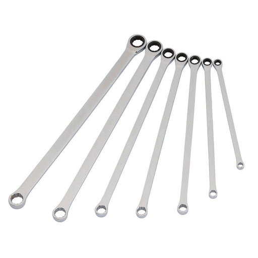Draper Hi-Torq Extra-Long Double Ring Ratchet Spanner Set (7 Piece) - 27778 Draper - Dynamic Drive