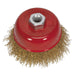 Sealey Brassed Steel Cup Brush 75mm M10 x 1.5mm CBC75 Sealey  - Dynamic Drive