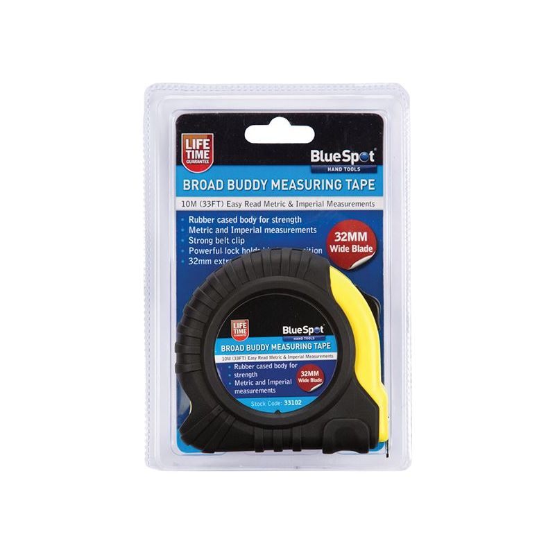 Bluespot Tools Broad Buddy Pocket Tape 10m/33ft (Width 32mm) BlueSpot Tools - Dynamic Drive
