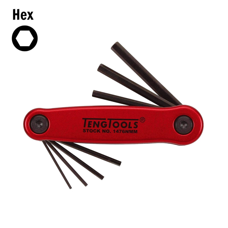 Teng Tools Folding Hex Key Set 1.5-6 mm ALU 7 Pieces Teng Tools - Dynamic Drive