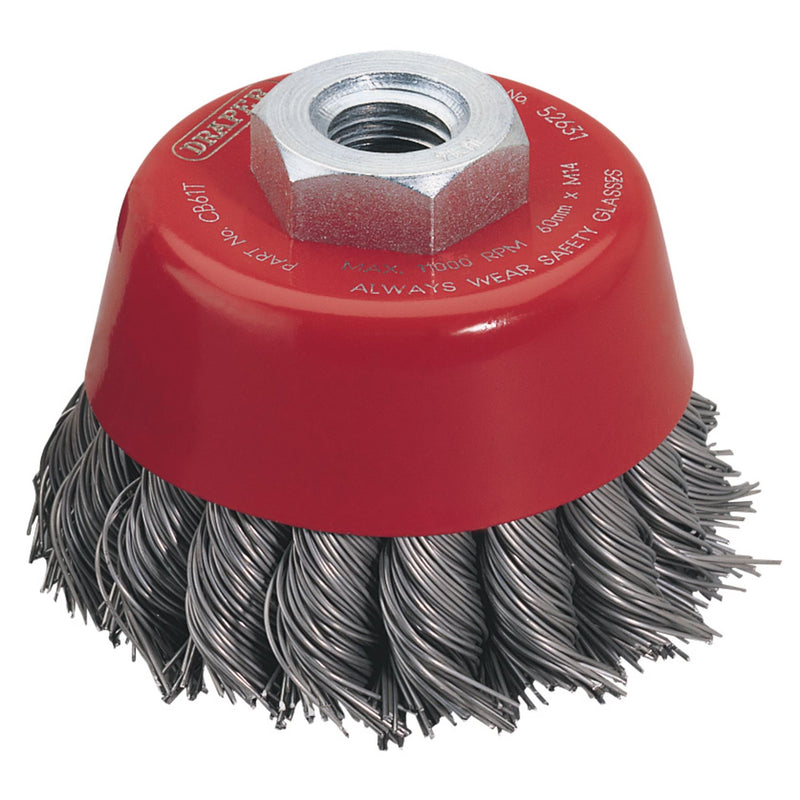 Draper Expert Twist Knot Wire Cup Brush, 60mm, M14 52631 Draper - Dynamic Drive