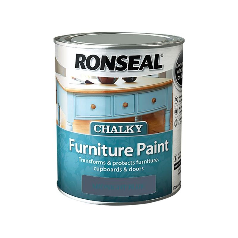 Ronseal Chalky Furniture Paint Midnight Blue 750ml Ronseal - Dynamic Drive