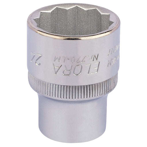 Draper Elora Bi-Hexagon Socket, 1/2" Sq. Dr., 24mm 24690 Draper - Dynamic Drive