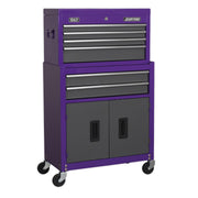 Sealey Topchest & Rollcab Combination 6 Drawer with Ball-Bearing Slides Purple/G Sealey - Dynamic Drive
