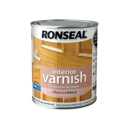 Ronseal Interior Varnish Quick Dry Satin Light Oak 250ml Ronseal - Dynamic Drive