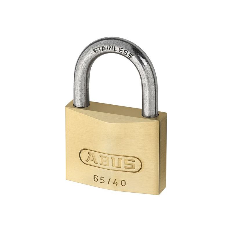 Abus Mechanical 65IB/50mm Brass Padlock Stainless Steel Shackle Carded ABUS Mechanical - Dynamic Drive