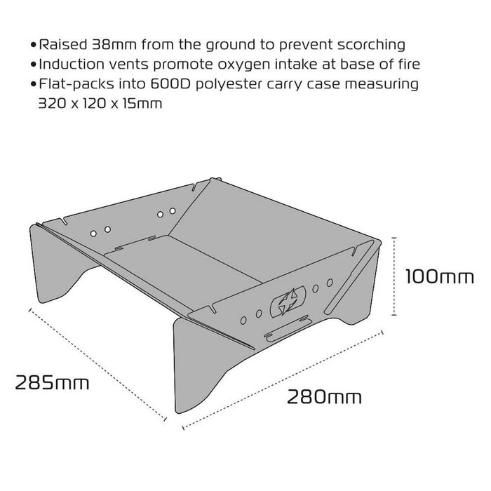 Oxford Fire Pit with Case: Portable and Foldable Outdoor Fireplace Oxford  - Dynamic Drive