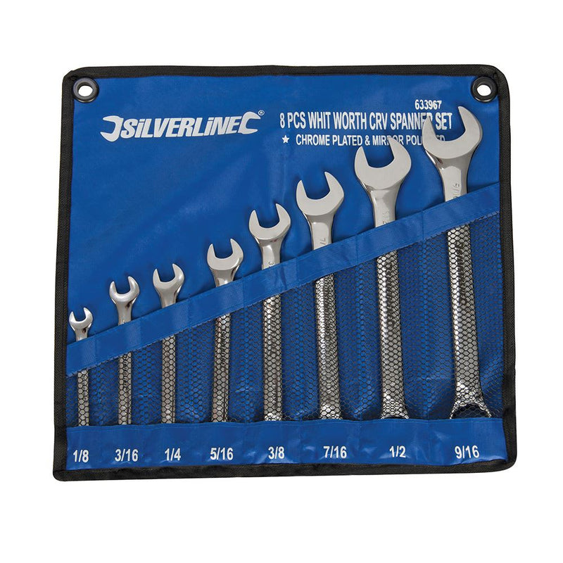 Silverline Whitworth Spanner Set 8pce 1/8 - 9/16" Silverline - Dynamic Drive