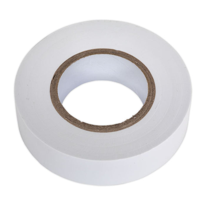 Sealey PVC Insulating Tape 19mm x 20m White Pack of 10 ITWHT10 Sealey - Dynamic Drive